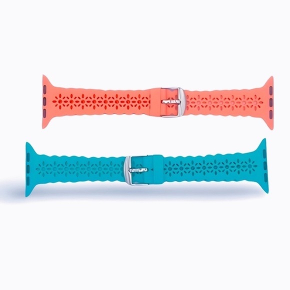 Style Up Your Apple Watch **Lace Slim Silicone Watch Band** - 2 Pack, 42/44/45mm - Picture 4 of 5